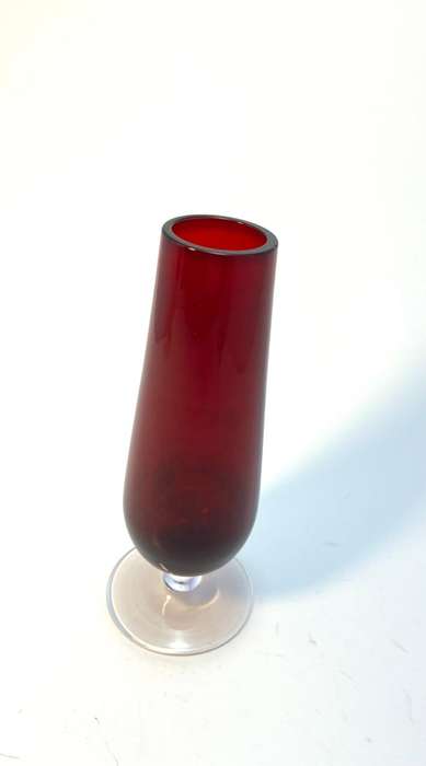 Vintage Burgundy Glass Bud Vase  Burgundy
