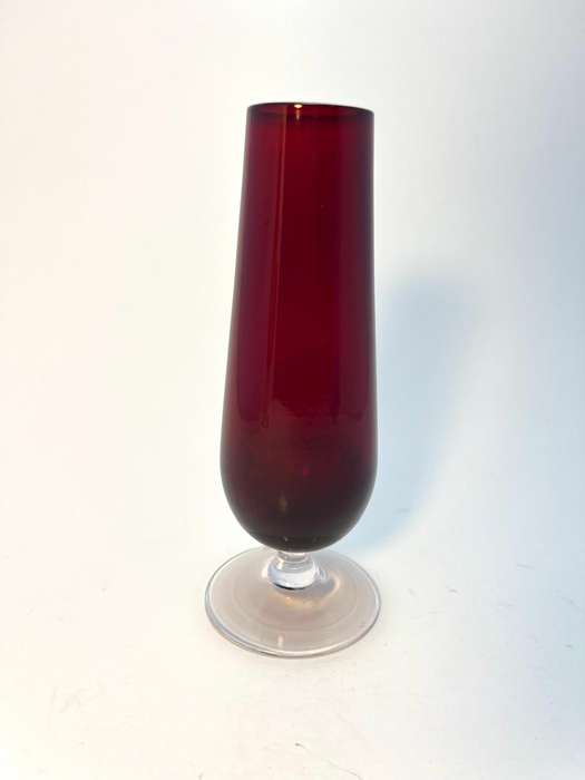 Vintage Burgundy Glass Bud Vase  Burgundy