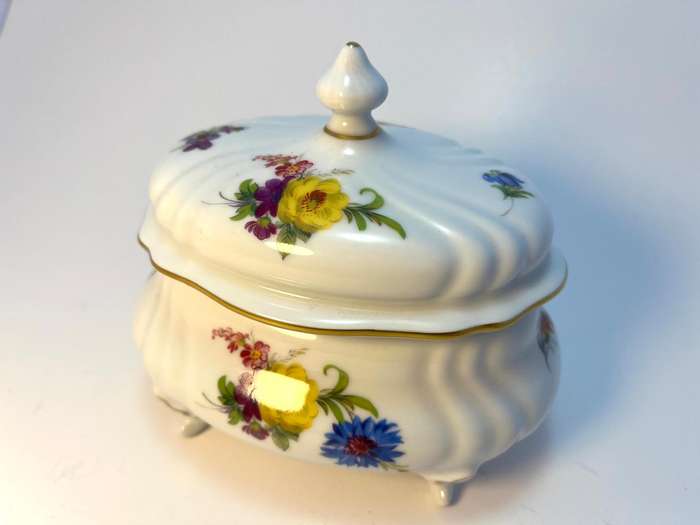 Vintage Weimar Oval Porcelain Casket | Wild Flowers Design (1970s, Germany)