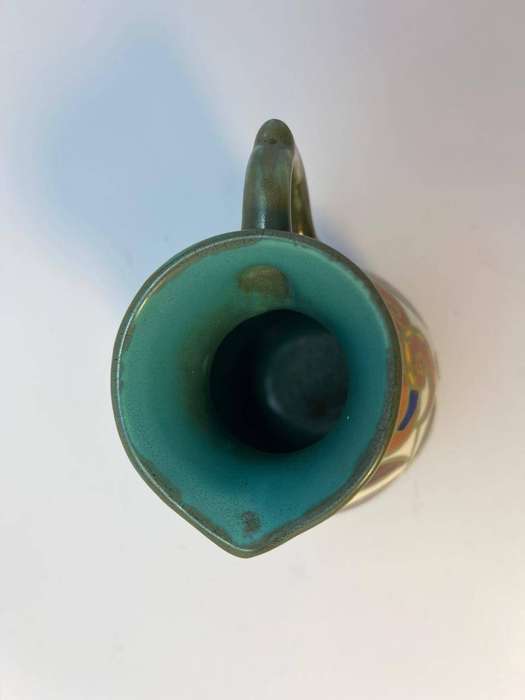 Gouda Pottery, Zuid Holland, Victoria Royal Holland Signed Art Deco Floral Ceramic Pitcher