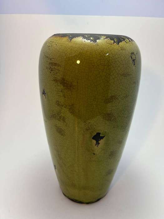 Vintage Green Enamel Vase