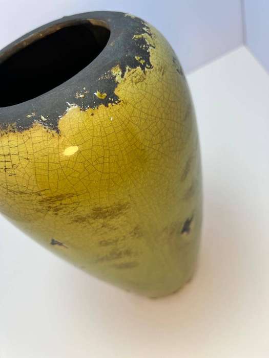 Vintage Green Enamel Vase