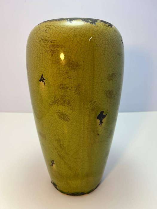 Vintage Green Enamel Vase
