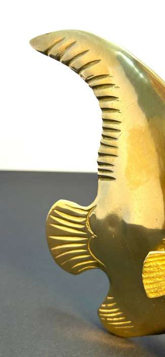 Vintage Brass Angel Fish Statue  Gatco Solid Brass Figurine / Paperweight
