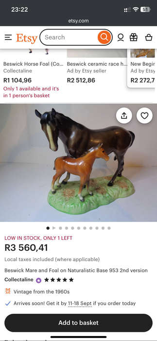 Beswick Mare and Foal on Naturalistic Base