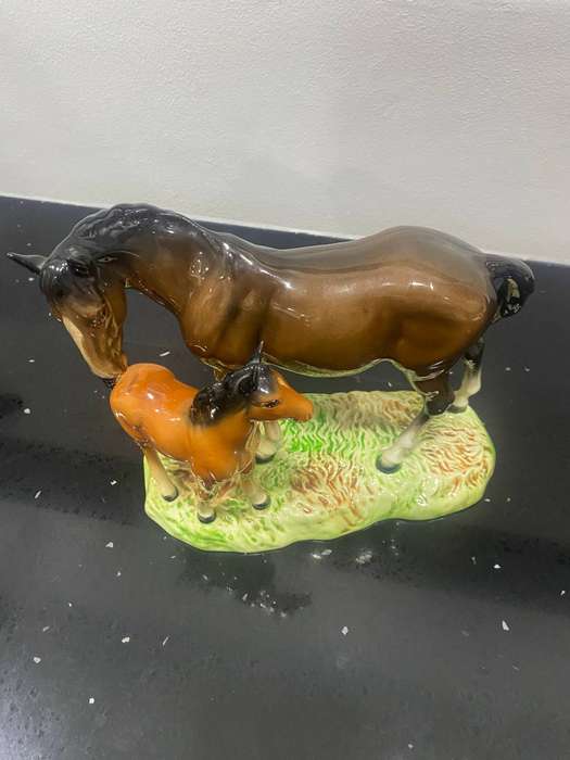 Beswick Mare and Foal on Naturalistic Base