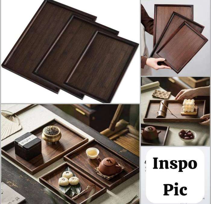 JUNIOR TRANDING /NEW  3 PC WOODEN TRAY SET