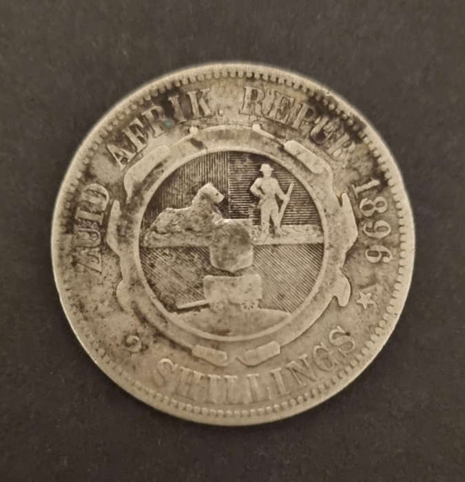 Extremely Rare 1896 Zuid Afrikaansche Republiek 2 Shillings  Well Worn Historic Coin