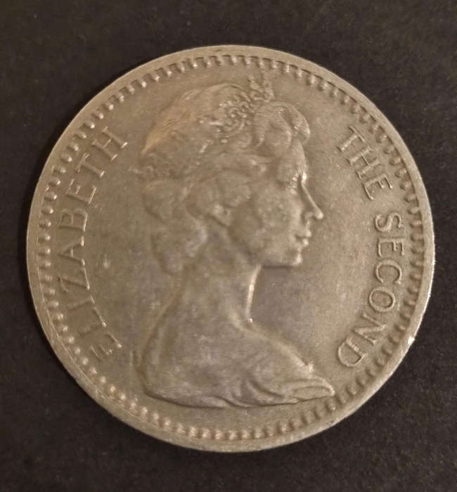rare 1964 Rhodesia 25 cents coin  Queen Elizabeth II
