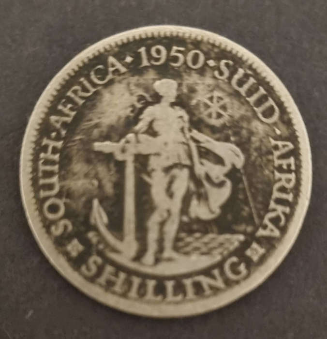 1950 South Africa Silver Shilling  King George VI