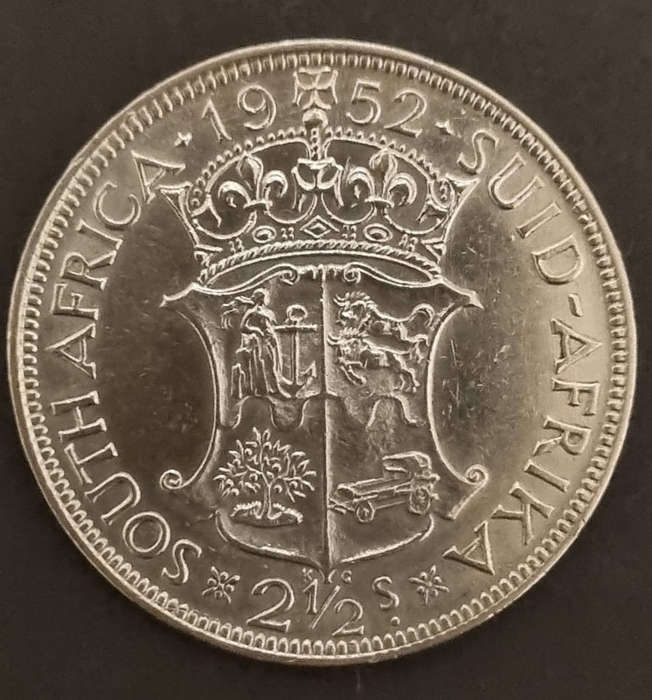 1952 South Africa 2½ Shillings  George VI  Shiny & Near Mint Condition