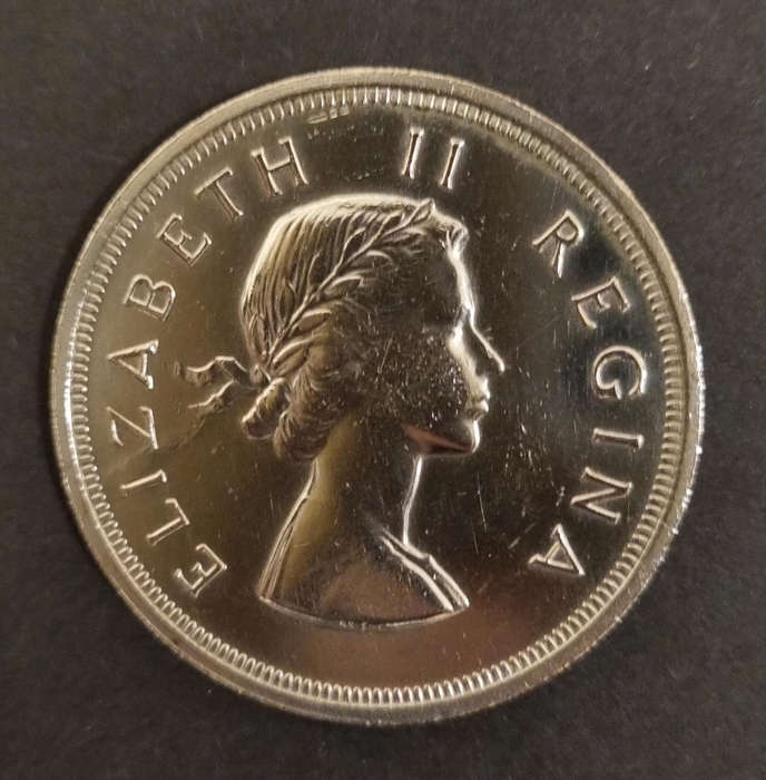 1958 South Africa 5 Shillings  Queen Elizabeth II