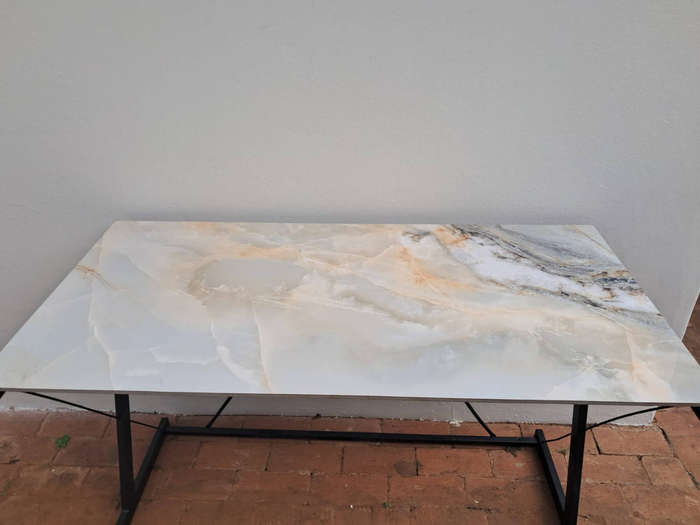 Gorgeous faux marble table