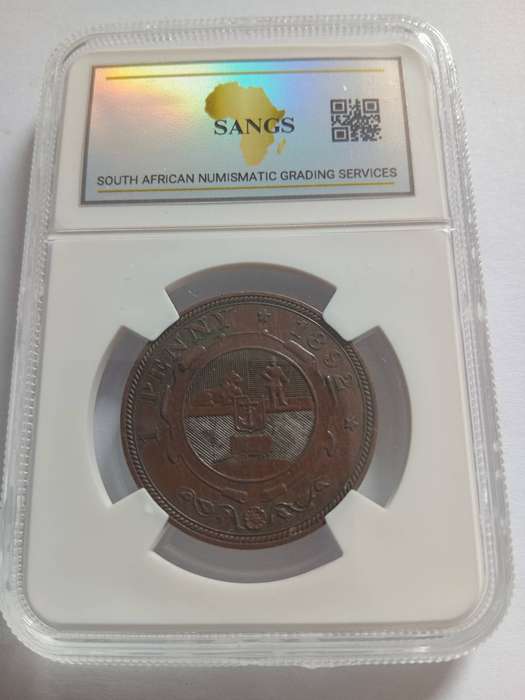 1892 1 Penny AU details Cleaned