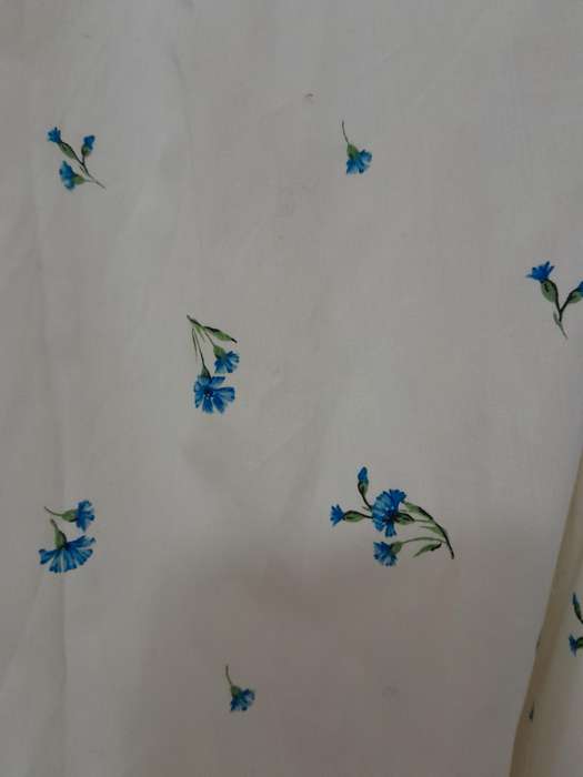 Summer cotton dress white with blue flowers. Large. New. H&M.