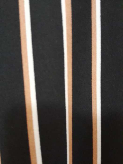 Ladies Black with brown/white stripped belted pants - casual - smart - size 38