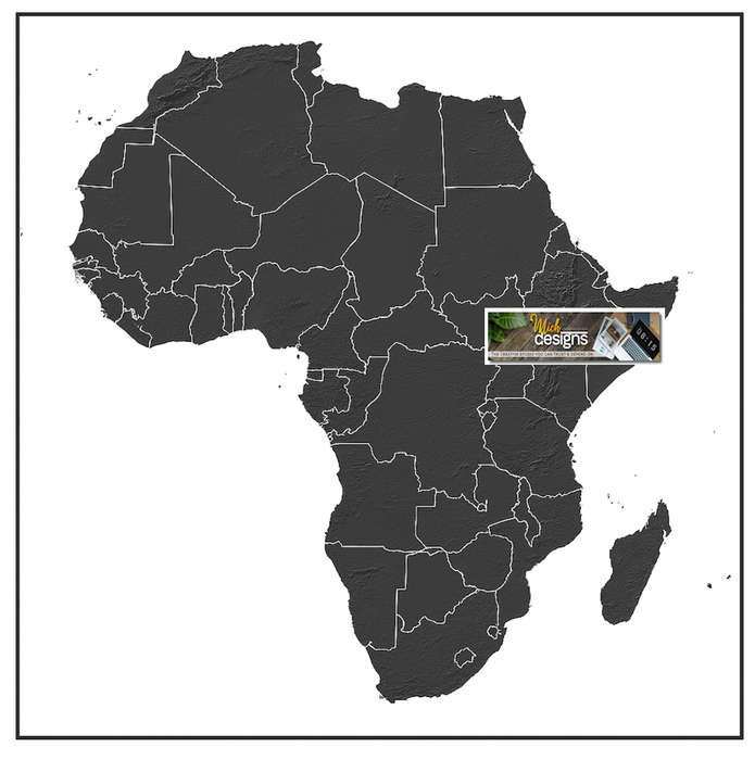 Africa Relief with Borders Map Digital Download For Vinyl Decal Print for Vehicles