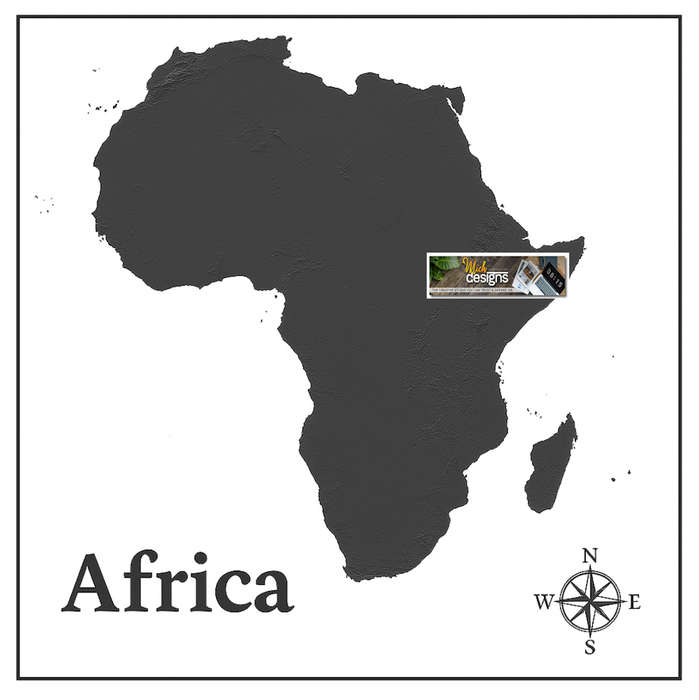 Africa Relief with Name Map Digital Download For Vinyl Decal Print for Vehicles