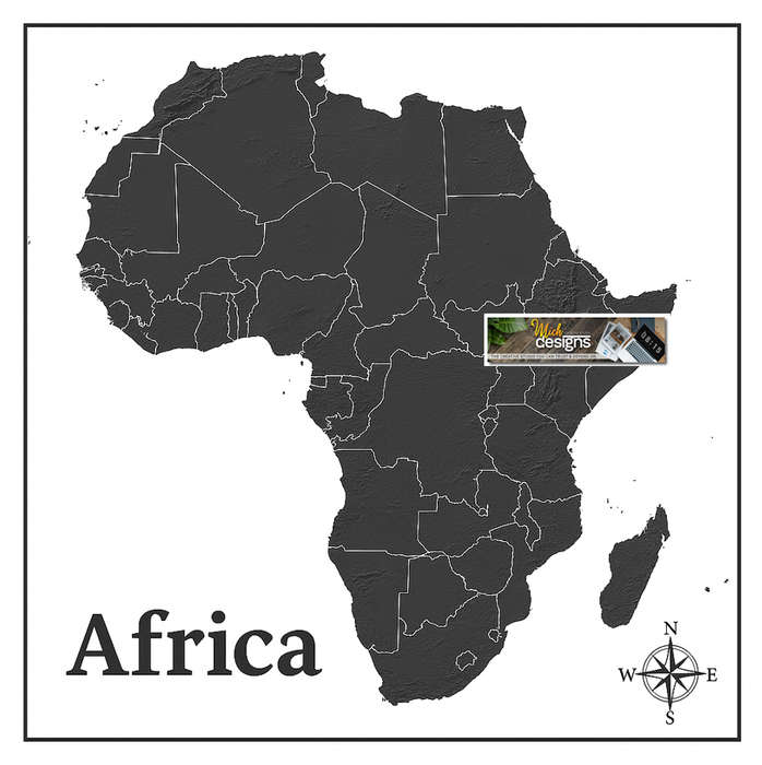Africa Relief with Name Map Digital Download For Vinyl Decal Print for Vehicles