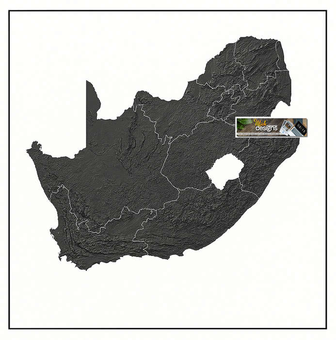 South Africa Relief Map Digital Download For Vinyl Decal Print for Vehicles