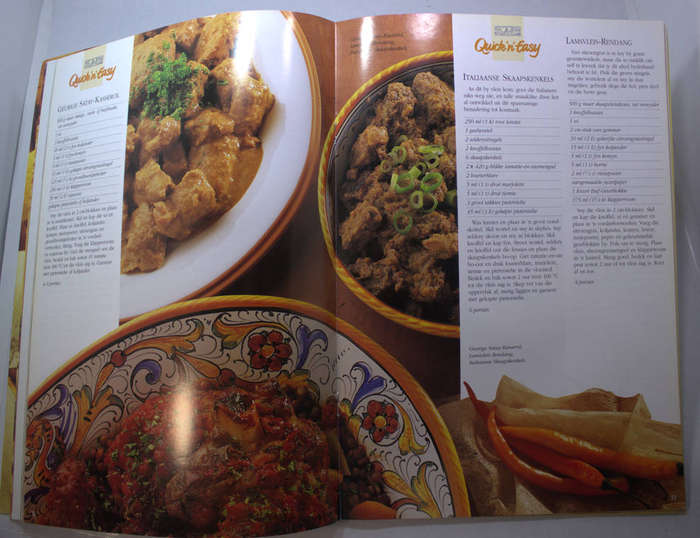 Five Assorted Cookbooks and Magazines Hard and Soft Cover Afrikaans Cookbooks