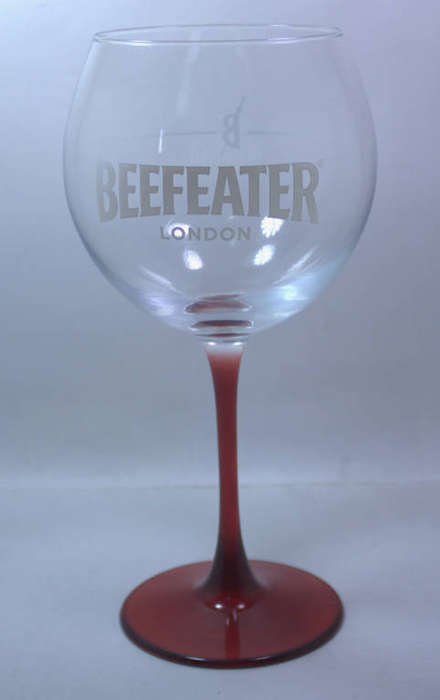 Large Beefeater With Red Stem Cocktail Glass Balloon Style