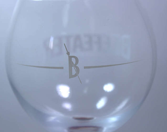 Large Beefeater With Red Stem Cocktail Glass Balloon Style