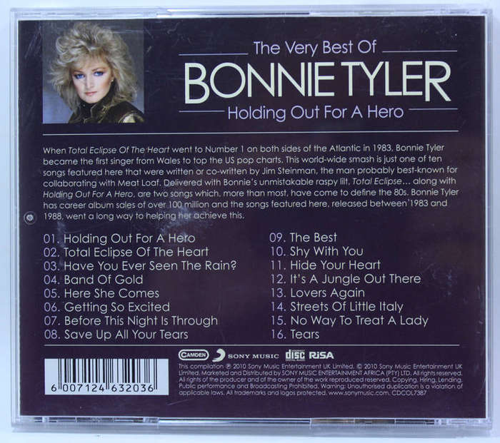 The Very Best Of Bonnie Tyler Holding Out For A Hero CD.