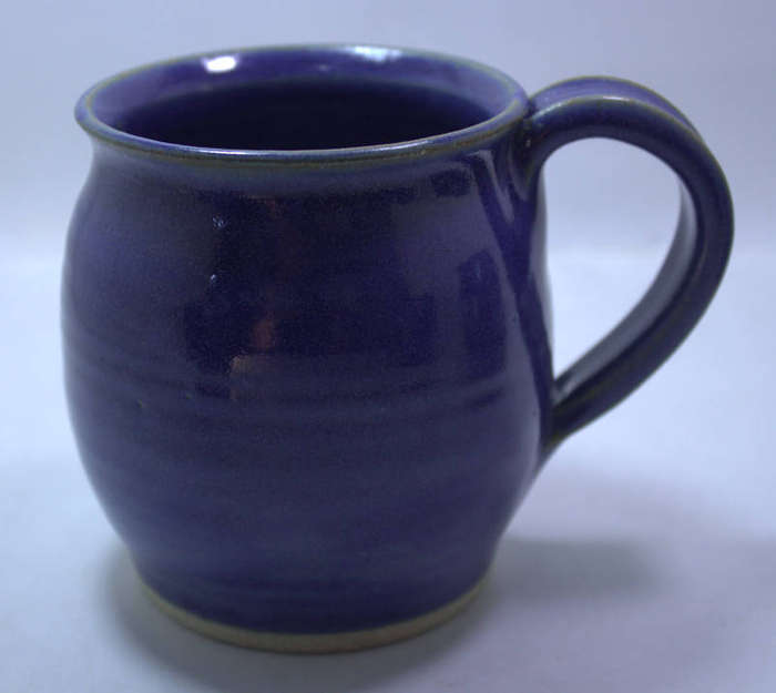 4 x Blue Stoneware Coffee Mugs