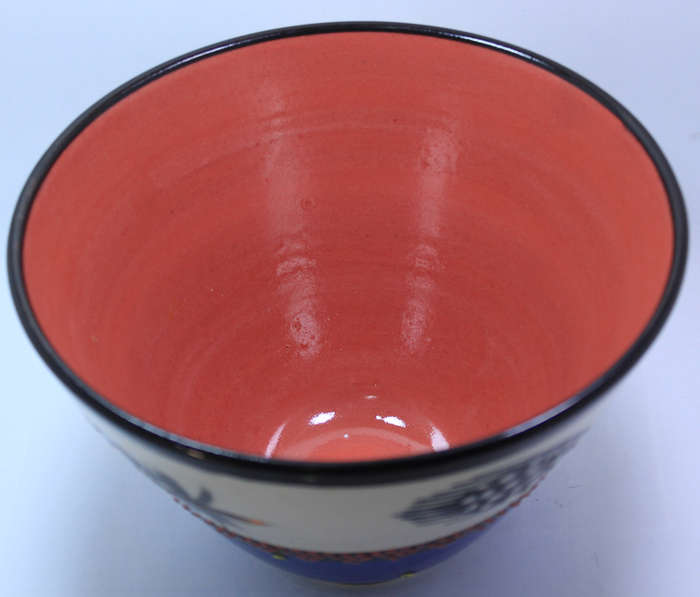 Colourful Hand Painted Feather Pattern Ceramic Fruit Bowl By Nombulelo Mkiva