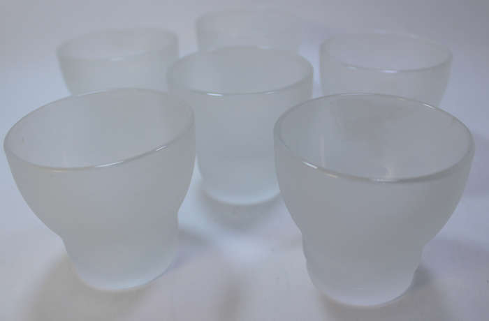 6 x Frosted Glass Cupcake Candle Holders