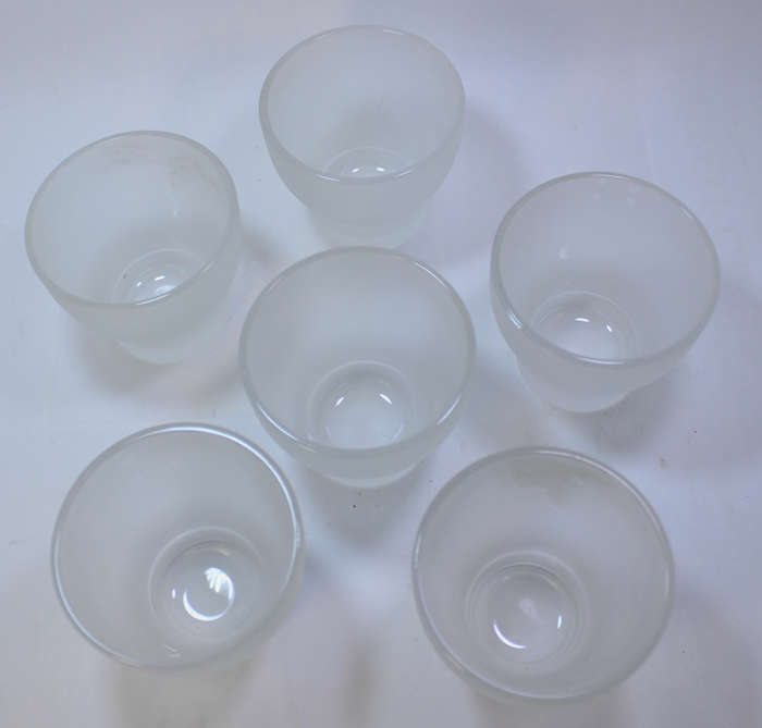 6 x Frosted Glass Cupcake Candle Holders