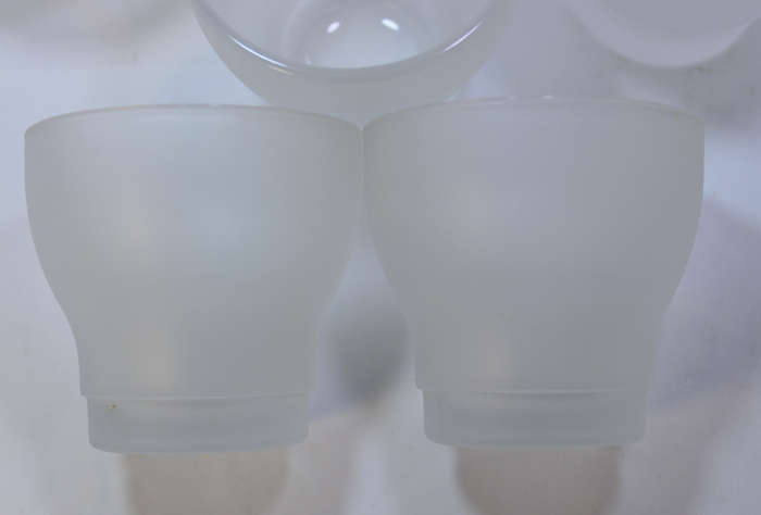6 x Frosted Glass Cupcake Candle Holders