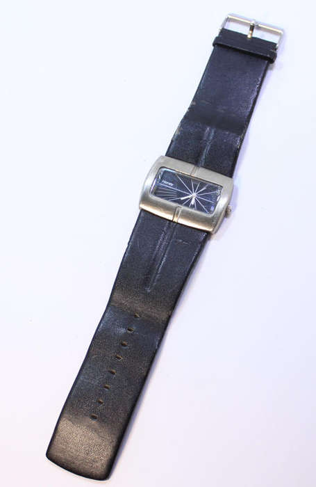 Honey Wide Face Wide Leather Strap Ladies Wristwatch