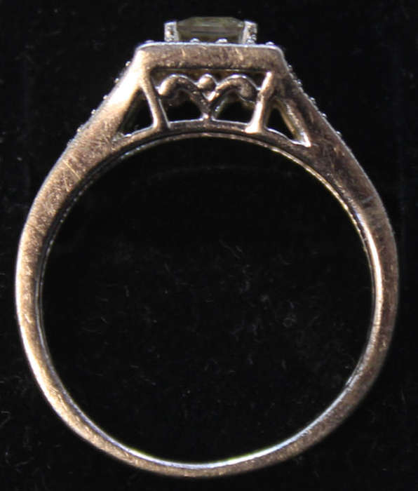 American Swiss Certified CR White Sapphire and Sterling Silver Ring