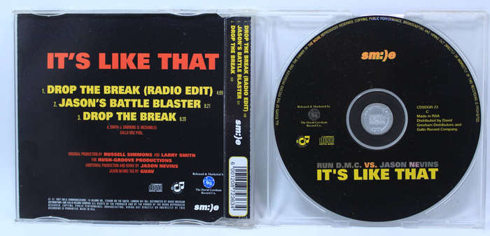 Run DMC vs Jason Nevins It's Like That CD