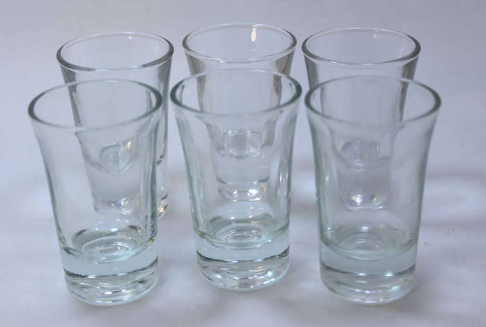 Set Of 6 Heavy Base Glass 30ml Tequila Shot Glasses