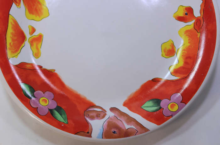 Large Soup Bowl and Matching Side Plate, Farmyard Animals Pattern by Century Stoneware