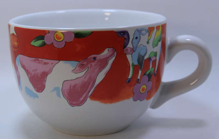 Large Soup Bowl and Matching Side Plate, Farmyard Animals Pattern by Century Stoneware