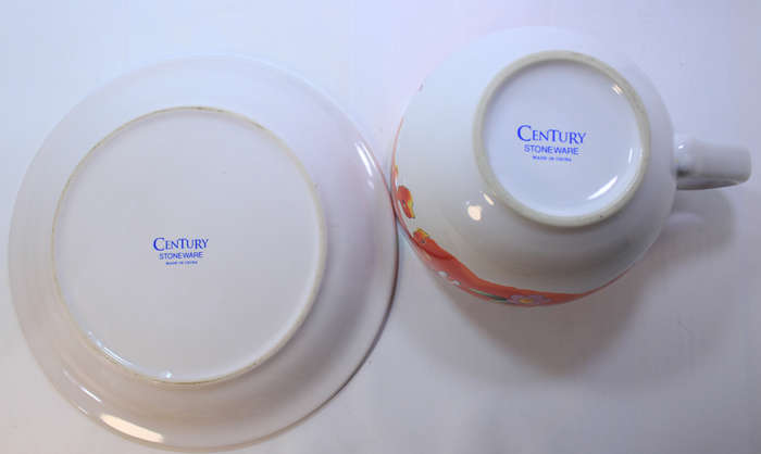 Large Soup Bowl and Matching Side Plate, Farmyard Animals Pattern by Century Stoneware