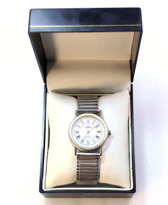 Tempo Quartz Ladies Wristwatch with Expandable Silver Strap