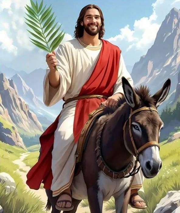 Paint by Number DIY Kit, 50x40cm - Jesus on a donkey
