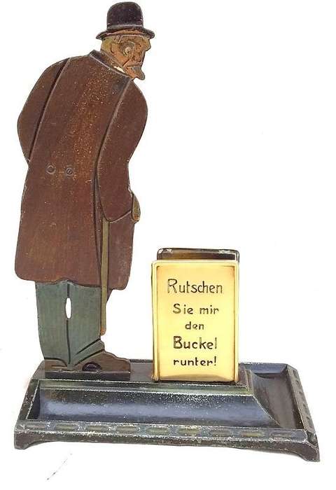 Rare early 1900's steel, Cast Iron and Brass German Matchbox Holder
