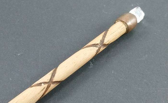 Handcrafted Genuine Clear Quartz, Tigers-Eye and Wood Healing Wand.