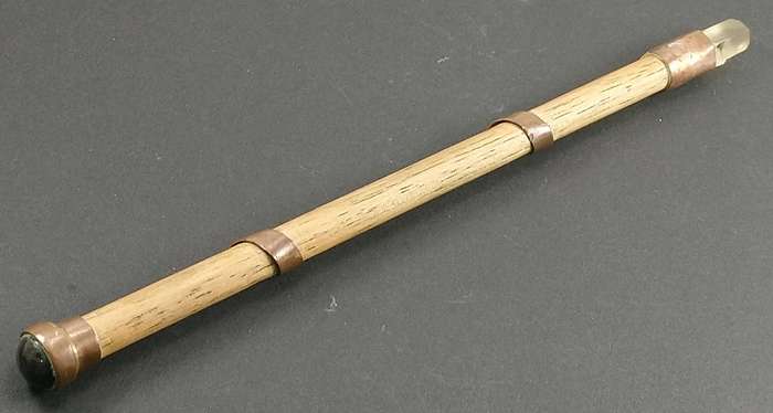 Handcrafted Genuine Clear Quartz, Blue Tigers-Eye and Wood Healing Wand.