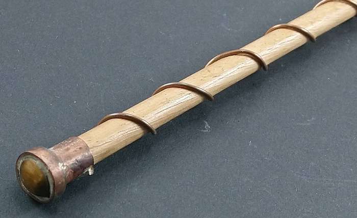 Handcrafted Genuine Clear Quartz, Tigers-Eye and Wood Healing Wand.