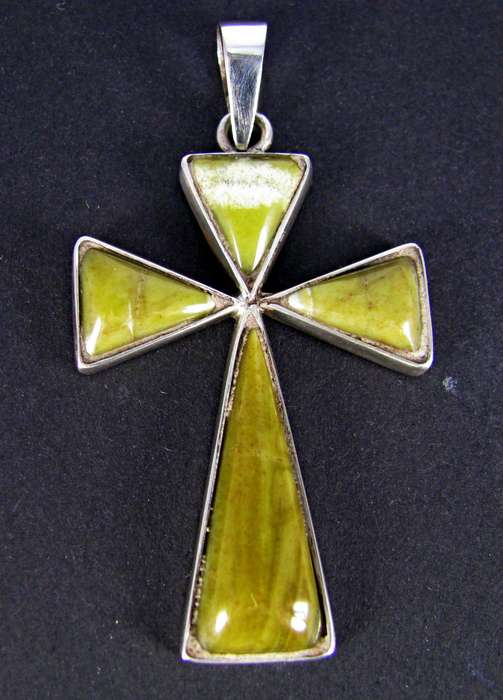 Handcrafted Natural Dolomitised Serpentine (Infinite) Solid Sterling Silver Pendant