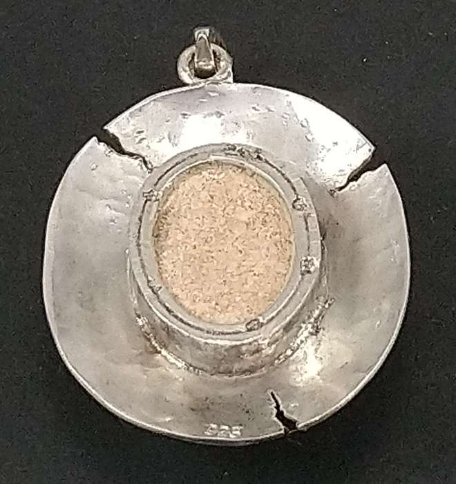 Handcrafted Natural Matrix Opal Gemstone Solid Sterling Silver Pendant