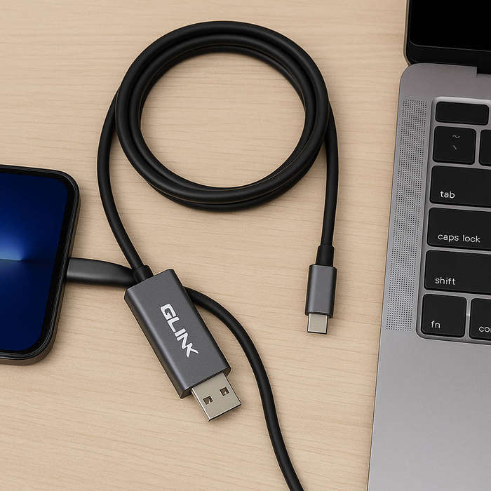 USB-C to DisplayPort 1.8m Cable - 4K UHD Video Adapter for Monitors-GLINK