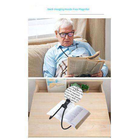 Hands-Free Neck Hanging Magnifier with Flexible Gooseneck for Reading & Crafts